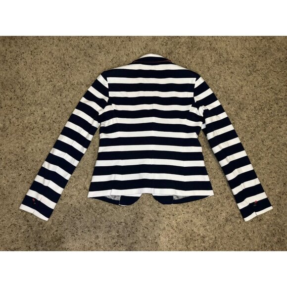 GAP THE ACADEMY BLAZER Striped Navy Nautical Academia Career Office Preppy Sz 6 - Picture 9 of 12